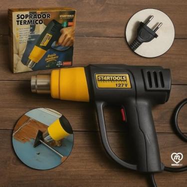 Imagem de Soprador Térmico Bico Removível Potente Secagem Pintura Desencapamento Aquecimento Ferramenta