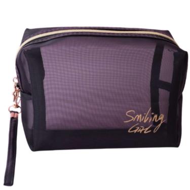 Imagem de Necessaire De Maquiagem Pequena Em Tela - Miss Frandy P23-0469 Compacta, Durável E Estilosa