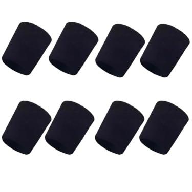 Imagem de CREATCABIN 8 pulseiras esportivas pretas de pulso faixas de suor de braço faixas elásticas de algodão absorventes antiderrapantes elásticas respiráveis para competição basquete futebol malhar homens e