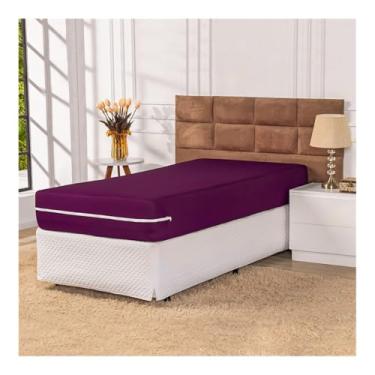 Imagem de Capa de Colchão com Ziper Solteiro (Vinho)