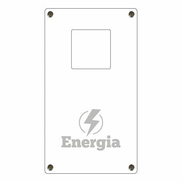 Imagem de Tampa Padrão de Energia e Água em Alumínio c/Gravação a Laser Pronto p/Instalar c/Acabamento Monofásico Trifásico (Trifásico - Branco)