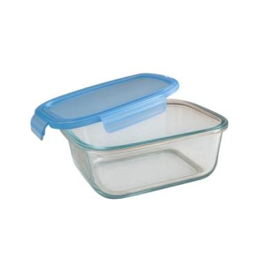 Imagem de Pote Retangular de Vidro Hermético para Armazenamento, 370ml, Transparente Potes e Porta-Mantimentos Alimentos Organização de Cozinha