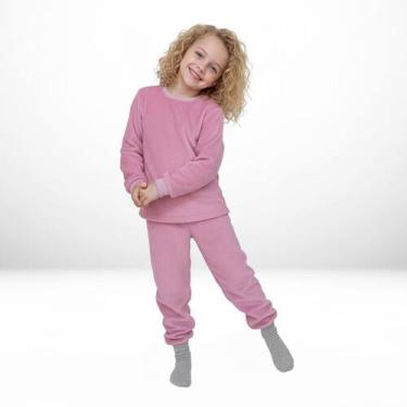 Imagem de Pijama de Inverno Quentinho Infantil Plush/Fleece Diversas Cores - Sup