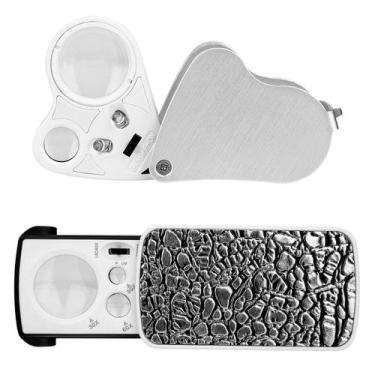 Imagem de Lupa para joalheiros Awpeye 30X 60X 90X iluminada com luz UV (pacote c
