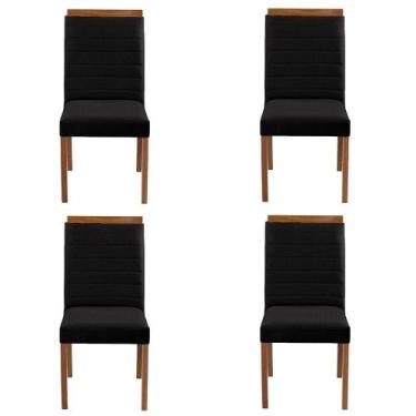 Imagem de Kit 4 Cadeiras Decorativas Sala de Jantar Luxo Sueli Facto Preto - Moz