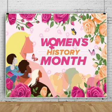 Imagem de Pano de fundo feminino para o mês da história do dia internacional feminino rosa borboleta rosa decoração de festa do mês da história feminina fundo fotográfico 10 x 8 pés (300 x 240 cm) adereços de