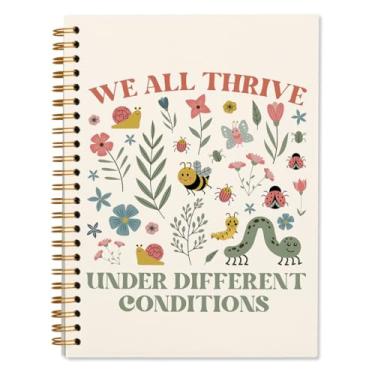 Imagem de WXHUM Caderno espiral fofo para mulheres e meninas, cadernos motivacionais inspiradores para material escolar de escritório, presentes de agradecimento de funcionários para mulheres, 14 x 21 cm