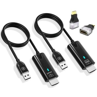 Imagem de Transmissor e receptor HDMI sem fio de atualização 2026 328FT/100 m, kit extensor adaptador de exibição 4K Decode 1080p a 60Hz Ultra HD, Plug & Play 5G + 2,4G para vídeo/áudio para monitor de TV Box