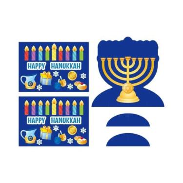 Imagem de Decoração De Festa Judaica De Hanukkah, Fundo Fotográfico Com Candelab