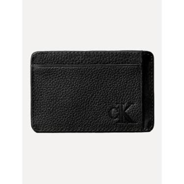 Imagem de Carteira Calvin Klein Jeans Porta Cartão Couro CKJ FLoater Queima Preta-Masculino
