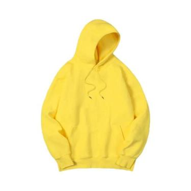 Imagem de Suéter Masculino Com Capuz Em Cor Sólida, Quente, De Lã, Moda Streetwe