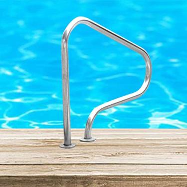 Imagem de Corrimão de piscina, trilho de mão de aço inoxidável 304 premium para piscinas internas e externas, fácil de instalar