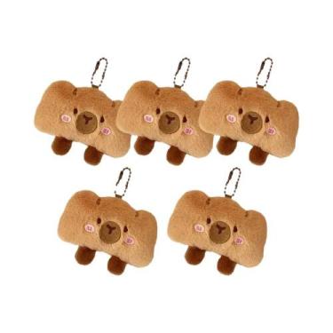 Imagem de Pingente De Pelúcia Kawaii Capivara: Charmoso Boneco Temático De Comid