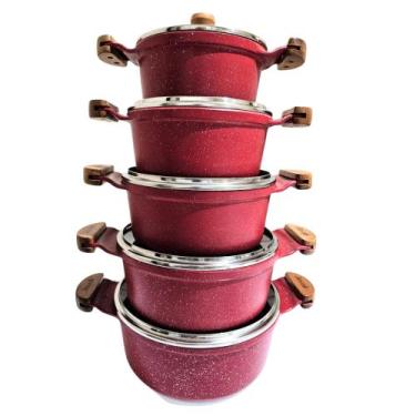 Imagem de jogo de panelas javali premium antiaderente 5 peças 16 a 24, Rubi