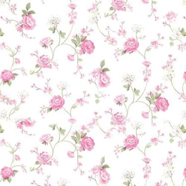 Imagem de Papel De Parede Floral Flores Delicadas Adesivo Lavável 3m - Banner Ba