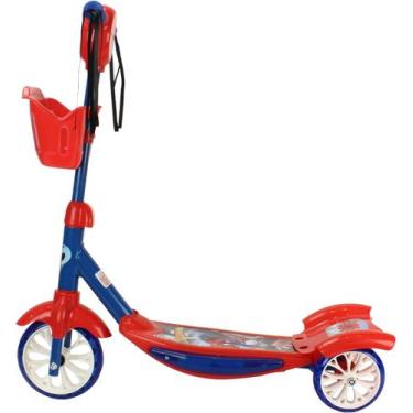 Imagem de Patinete 3 Rodas com Cestinha Led e Som - Homem Aranha - Bbr Toys