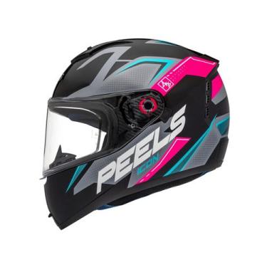 Imagem de Capacete Moto Feminino Peels Icon Element Rosa Azul Fechado, Preto Ros