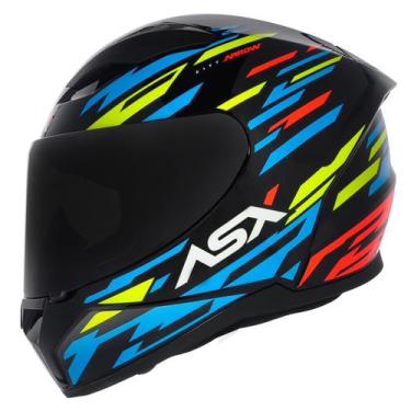 Imagem de Capacete Masculino Asx City Arrow Azul Esportivo Fechado, 54