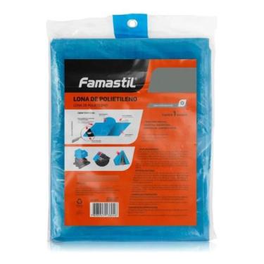 Imagem de Lona De Polietileno Azul Famastil 7m X 5m Acampar Barraca