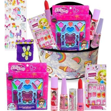 Imagem de Kit Maquiagem Maleta Infantil Batom Brilho Gloss Make Up - nova avenid