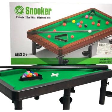 Imagem de Brinquedo Mesa de Bilhar Snooker Sinuca Infantil Compacta Madeira 2 Ta