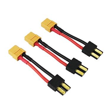 Imagem de OliYin 3 peças macho TRX Traxxas para fêmea XT60 cabo adaptador de conector 14awg 1,96 polegadas RC carregador LiPo(pacote com 3)