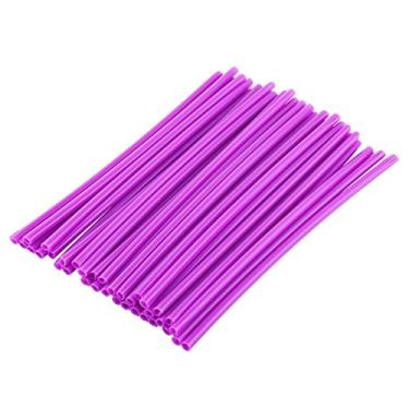 Imagem de 36 peças de capas de raio, envoltórios de raio de roda, protetor de raio de roda, capas para aros de motocross, kit de envoltórios de proteção de motocicleta off-road para motocicleta e bicicleta de sujeira (roxa)