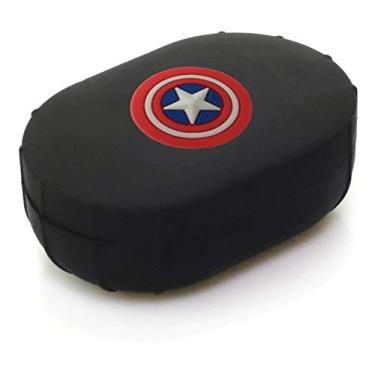 Imagem de Case Capa Protetora de Silicone Flexível compatível MI e REDMI AirDots - Nandos-Store (AirDots 2, Preto Escudo capitão américa)