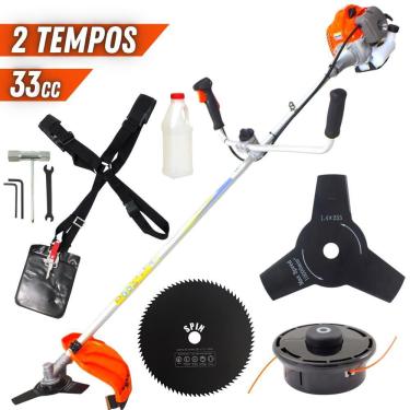 Imagem de Roçadeira Profissional Vulcan VR330P 2T 33CC 1,3HP Alta Potência Lâmina 3 Pontas + Disco Circular 80 Dentes Furo 25mm Tamanho 255mm Espessura 1,5mm