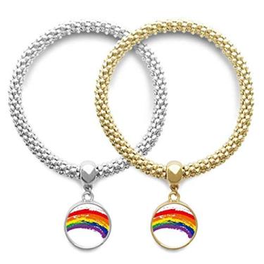 Imagem de DIYthinker Pulseira LGBT Arco-íris Gay Lésbicas Amante Transgênero Lover Bracelete Pingente Joia Corrente para Casal Presente