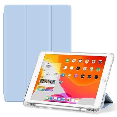 Imagem de Capa compatível com Huawei Honor Tablet 8 (12 polegadas), capa de TPU Slim Cover Auto Wake/Sleep Smart Case com suporte de lápis capa à prova de choque com capa traseira transparente (cor: branco azul gelo)