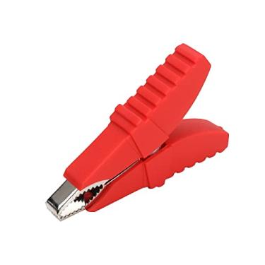 Imagem de Bettomshin Clipes de jacaré isolados resistentes 50A, clipes de cabo de bateria, crocodilo, braçadeiras de teste elétrico, braçadeira de carregador de bateria para carro, veículo, barco, vermelho, 1 peça