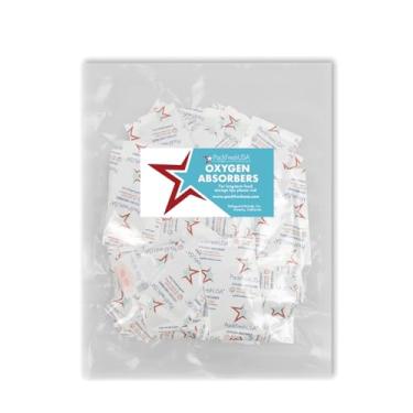 Imagem de PackFreshUSA: Pacote com 50 – Pacotes Absorventes de Oxigênio 300cc – Grau Alimentar – Não Tóxico – Preservação de Alimentos – Guia de Armazenamento de Alimentos a Longo Prazo Incluído