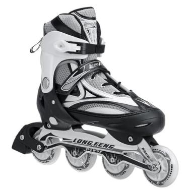Imagem de Patins In-line (em Linha) Semi Profissional Long Feng Ajustável Roller Abec 7 (Cinza, 40 ao 43)