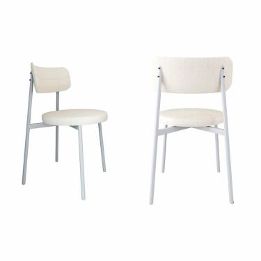 Imagem de Cadeira Kyta Fixa com 4 Pés 50 X 44,7 X 83,8 Cm com 2 Unidades Palha/Branco