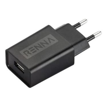 Imagem de Carregador Tomada Adaptador Fonte Usb 5V 2.1A Bivolt Preto - Renna