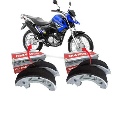 Imagem de Kit 2 Lonas Patim Sapata De Freio Para Crosser 150 2014 a 2018 Crypton