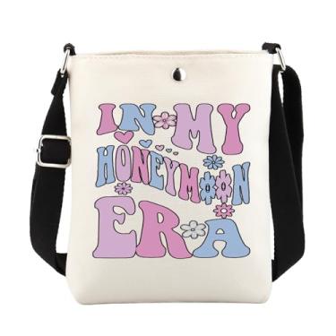 Imagem de FUSTMW Bolsa tiracolo In My Honeymoon Era, presentes de lua de mel, presentes de casamento para noiva, bolsa balde com alça de ombro, Bolsa para corpo lua de mel