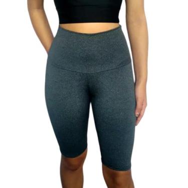 Imagem de Bermuda Feminina Justa Cós Cintura Alta Lisa Suplex Pp Ao Plus Size - 