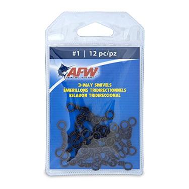 Imagem de American Fishing Wire Giros 3 vias de latão com anéis de aço inoxidável (12 peças), preto, tamanho 1