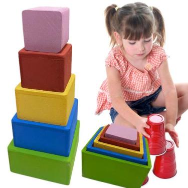 Imagem de Brinquedo Infantil Caixas de Encaixar Brinquedo Montessori - TRALALA