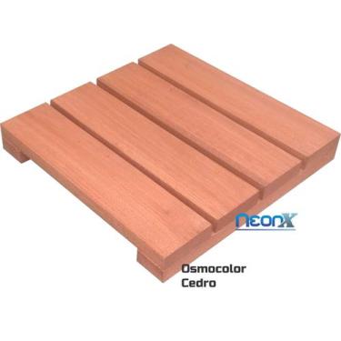 Imagem de Deck de Madeira Modular 30x30 Cm Réguas 7 cm NeonX Com Pintura, Osmoco