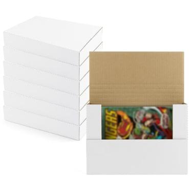 Imagem de Golden State Art Caixa de Remessa de Histórias Em Quadrinhos(10,75x7,5x2, Pacote com 25), Caixas de Correspondência de Histórias Em Quadrinhos, Documentos de Papelão Ondulado e Cor (7,5X10,75, Branco)