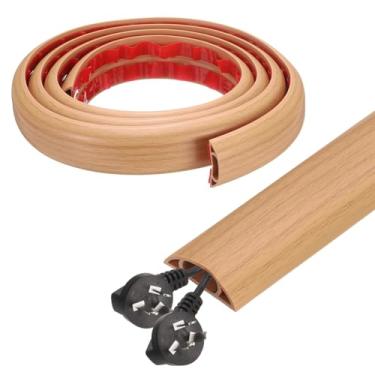 Imagem de HARFINGTON Capa de cabo de 1,8 m L 1,6 x A 0,33 Canal interno PVC esconde extensão, protetor de fios para evitar desvios de cabos, gerenciamento de cabos, amarelo