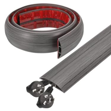 Imagem de HARFINGTON Capa de cabo de 1,2 m L 0,5 x A 0,3 Canal interno PVC esconde extensão, protetor de fios para evitar desvios de cabos, gerenciamento de cabos, cinza escuro