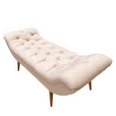 Imagem de Recamier Sofá Calçadeira 1,6 M Realeza (Suede Bege)