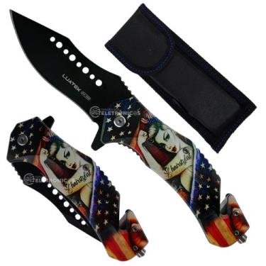 Imagem de Canivete Ferramenta 3 em 1 com Lâmina em Aço Inoxidável e Quebra-Vidro