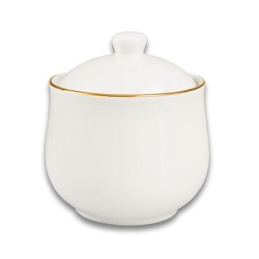 Imagem de Açucareiro de Porcelana 300ml Com Borda Dourada Royal Hauskraft