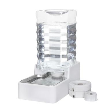 Imagem de MASOCAT Bebedouro Automático De Grande Capacidade Para Cães E Gatos, 9L, Com Tigela Aço Inoxidável, 100% Livre Bpa, Por Gravidade, Adequado Gatos Médio Porte (Branco, 9L+)