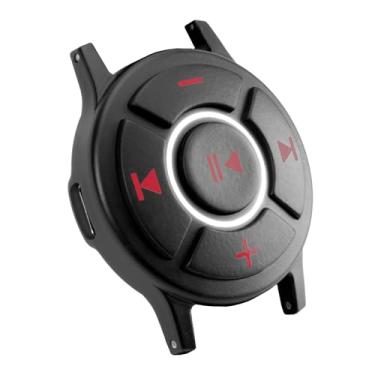 Imagem de Doohoeek Botão de mídia de iluminação Bluetooth, controle remoto à prova d'água IPX7 para volante, carro, bicicleta, barco, esportes motorizados, música de selfie, botão de controle, vermelho
